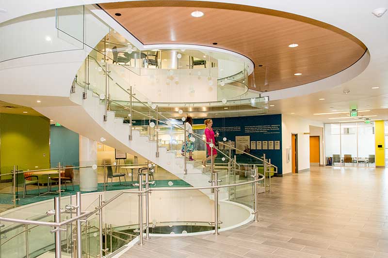second floor lobby in health and medical center