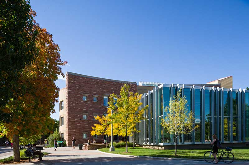 front of library and study cube