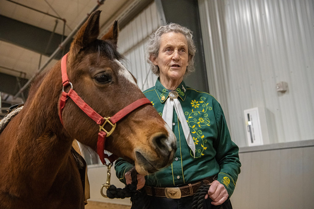 temple grandin with a horse